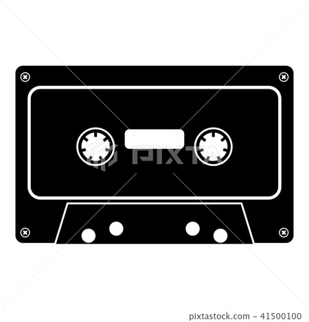 Retro audio cassette icon black color Retro audio cassette icon black color 41500100
