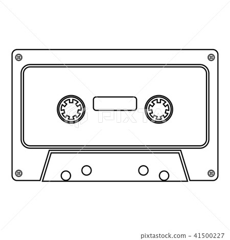 Retro audio cassette icon black color 41500227