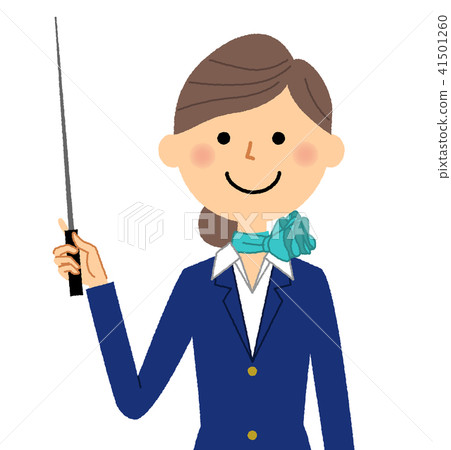 Uniform woman pointing rod 41501260