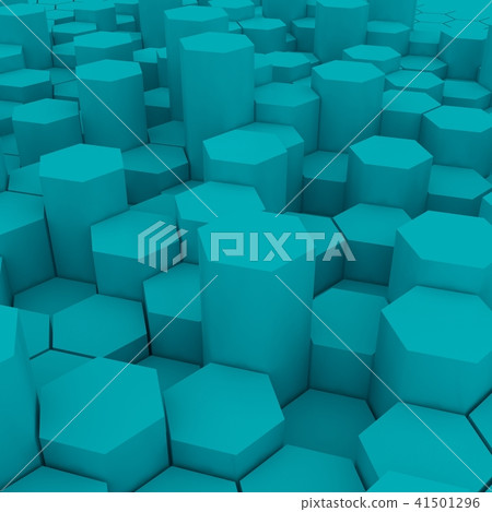 Blue hexagon pattern backgrond. 3d rendering 41501296