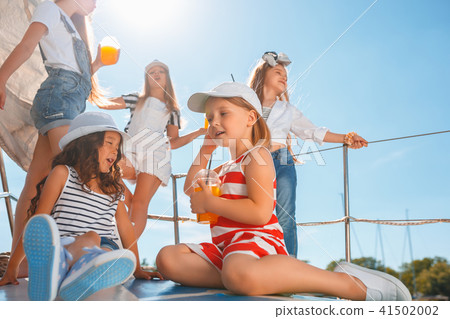 The children on board of sea yacht 41502002