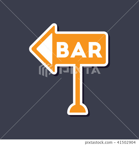 paper sticker on stylish background bar sign paper sticker on stylish background bar sign 41502904