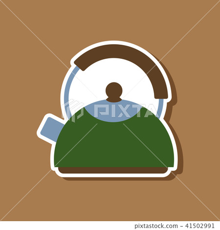 paper sticker on stylish background kettle paper sticker on stylish background kettle 41502991