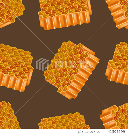 Realistic Detailed 3d Honey Combs Seamless Pattern Background. Vector 41503299