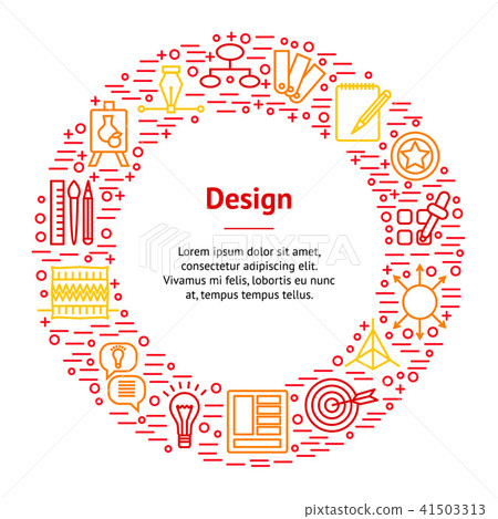 Design Thinking Banner Card Circle . Vector Design Thinking Banner Card Circle . Vector 41503313