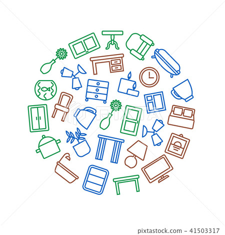Home Decoration Round Design Template. Vector Home Decoration Round Design Template. Vector 41503317