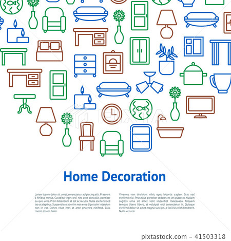 Home Decoration Concept Card. Vector Home Decoration Concept Card. Vector 41503318