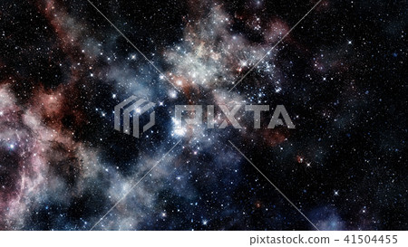 Dark nebula and stars in space. Elements of this image furnished by NASA. 41504455