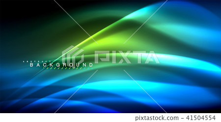Neon glowing wave, magic energy and light motion background 41504554