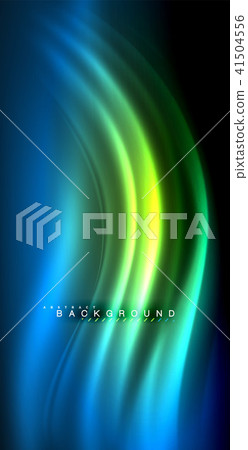 Neon glowing wave, magic energy and light motion background 41504556
