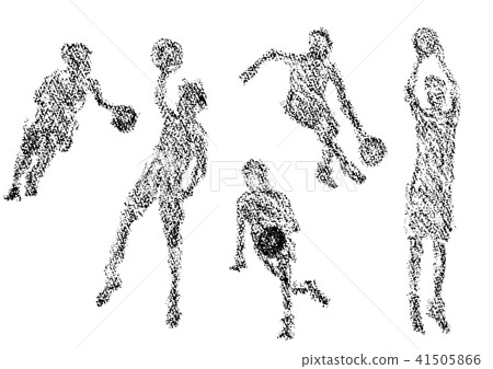 Basketball player drawn with crayon Basketball player drawn with crayon 41505866