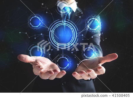 Tech Circle with businessman Tech Circle with businessman 41508405