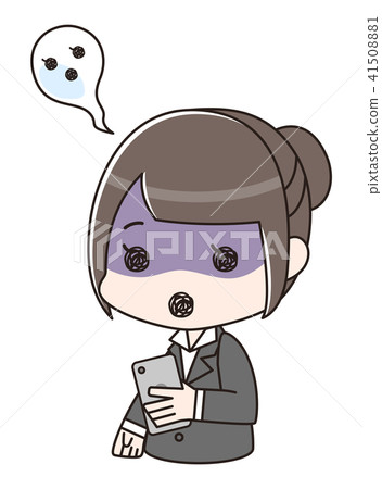 遭受看智能手機的衣服的一名婦女 遭受看智能手機的衣服的一名婦女 41508881