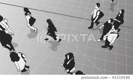 Commuters walking on station platform vector 41510540