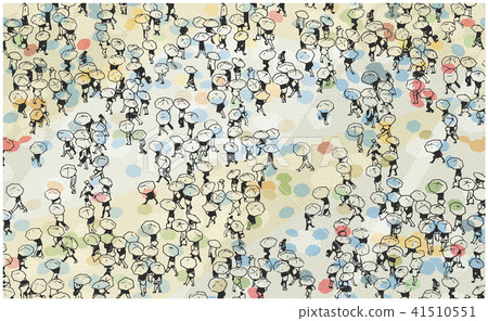 Background illustration of people with umbrellas Background illustration of people with umbrellas 41510551