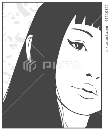 Print design attractive girl comic style drawing Print design attractive girl comic style drawing 41510563
