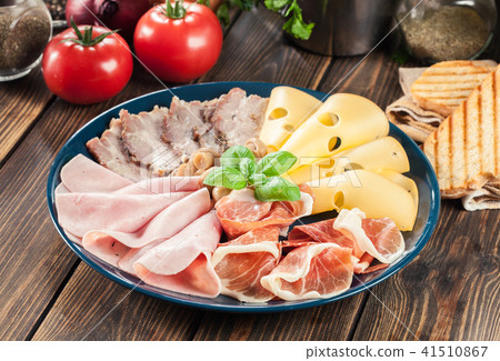 Cold meat platter with ham, prosciutto and other 41510867