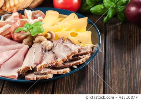Cold meat platter with ham, prosciutto and other Cold meat platter with ham, prosciutto and other 41510877