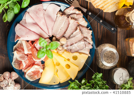 Cold meat platter with ham, prosciutto and other 41510885