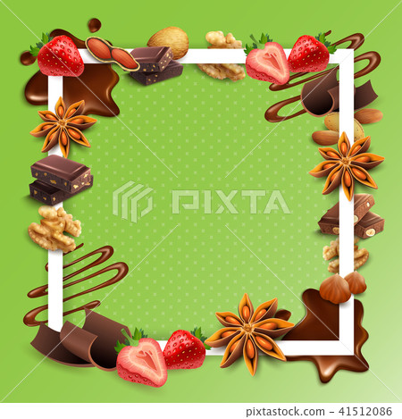 Realistic Chocolate White Square Frame Realistic Chocolate White Square Frame 41512086