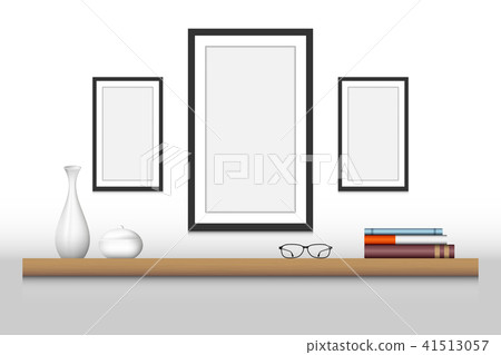 Interior decoration shelf and photo frame, Vector Interior decoration shelf and photo frame, Vector 41513057