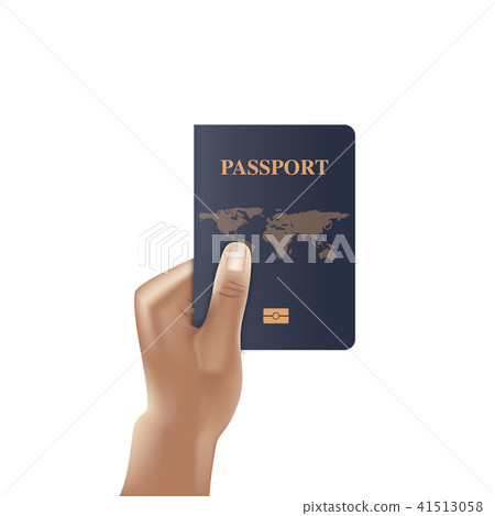 Passport book with hand holding, Identification Passport book with hand holding, Identification 41513058