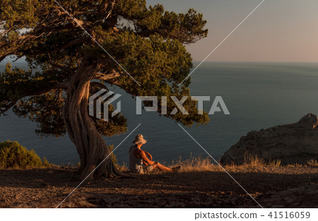 Beauty nature landscape Crimea with man traveler 41516059