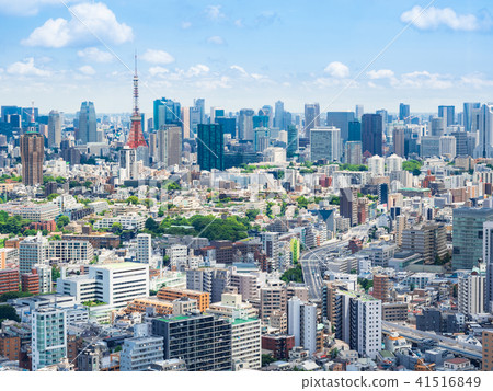  東京塔和都市風景 41516849