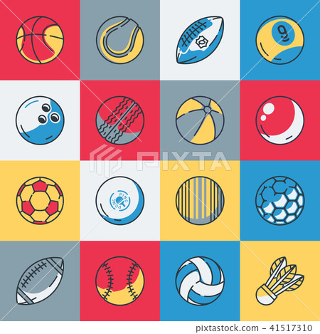 Sport balls icons set 41517310