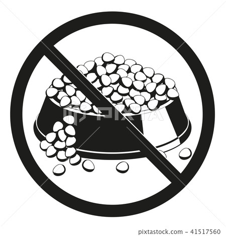 Pet overfeeding danger silhouette sign. Pet overfeeding danger silhouette sign. 41517560