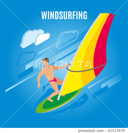 Wind Surfing Isometric Background Wind Surfing Isometric Background 41517670