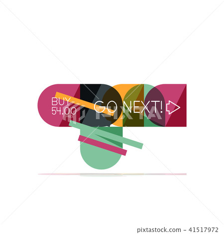 Minimal flat clean abstract option step infographic design element, geometric shapes - round squares 41517972