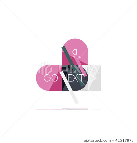 Minimal flat clean abstract option step infographic design element, geometric shapes - round squares 41517973