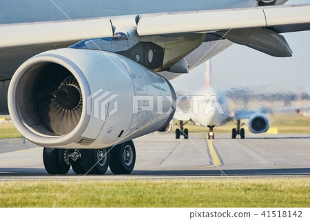 Hot air from engine of the airplane Hot air from engine of the airplane 41518142
