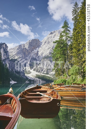 Wooden boats on lake Wooden boats on lake 41518758