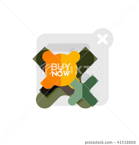 Flat design cross shape geometric sticker icon, paper style design with buy now sample text, for Flat design cross shape geometric sticker icon, paper style design with buy now sample text, for 41518808
