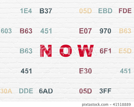 Timeline concept: Now on wall background 41518889