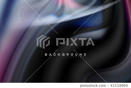 Fluid liquid colors design, colorful marble or plastic wavy texture background, glowing multicolored 41518904