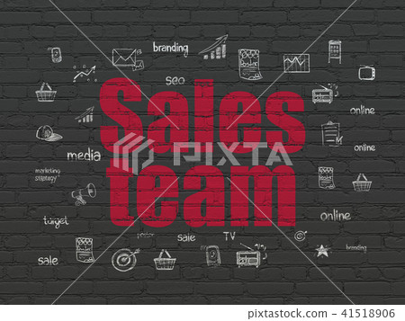 Marketing concept: Sales Team on wall background 41518906
