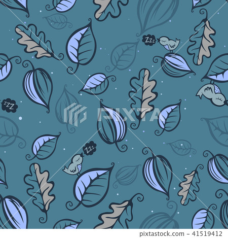 Birds in night forest. Pattern seamless. Birds in night forest. Pattern seamless. 41519412