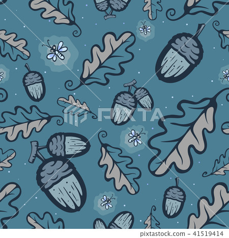 Night oak forest pattern Night oak forest pattern 41519414