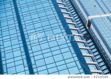 Walls made of blue glass and steel Walls made of blue glass and steel 41520385