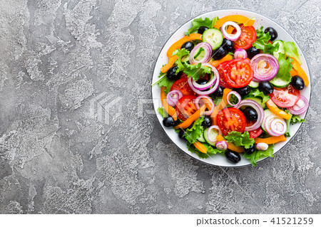 Greek salad. Fresh vegetable salad 41521259