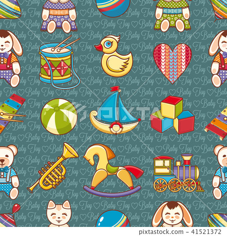 Kid toy seamless pattern.  41521372