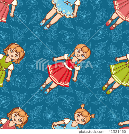 Little Ballerina and Flower. Cartoon style. Little Ballerina and Flower. Cartoon style. 41521460