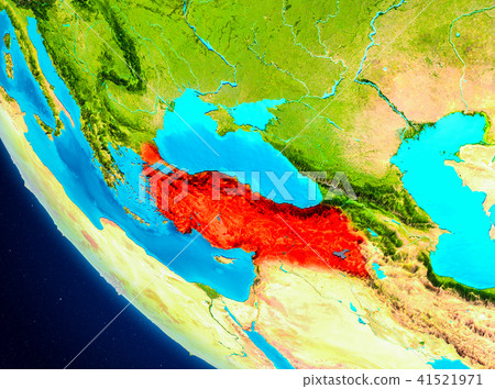 Turkey on globe from space 41521971