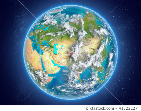 Tajikistan on planet Earth in space 41522127