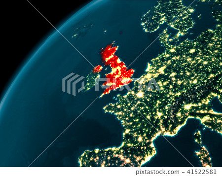 United Kingdom at night on Earth 41522581