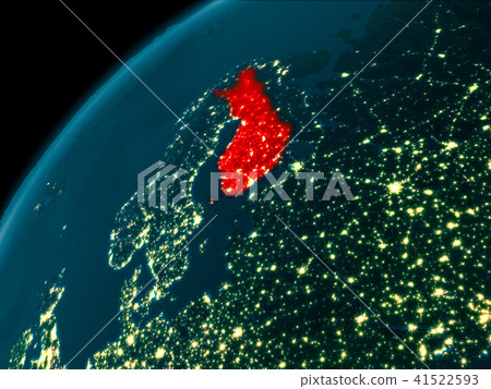 Finland at night on Earth Finland at night on Earth 41522593