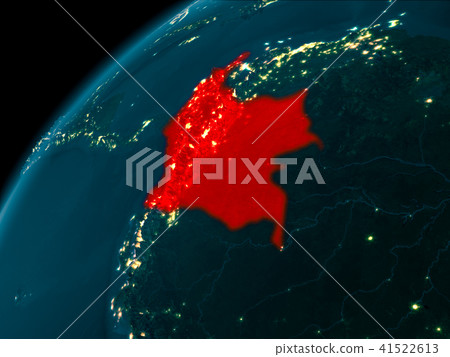 Colombia at night on Earth Colombia at night on Earth 41522613